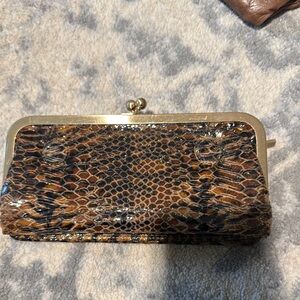 Elegant Brown Snakeskin hobo Clutch